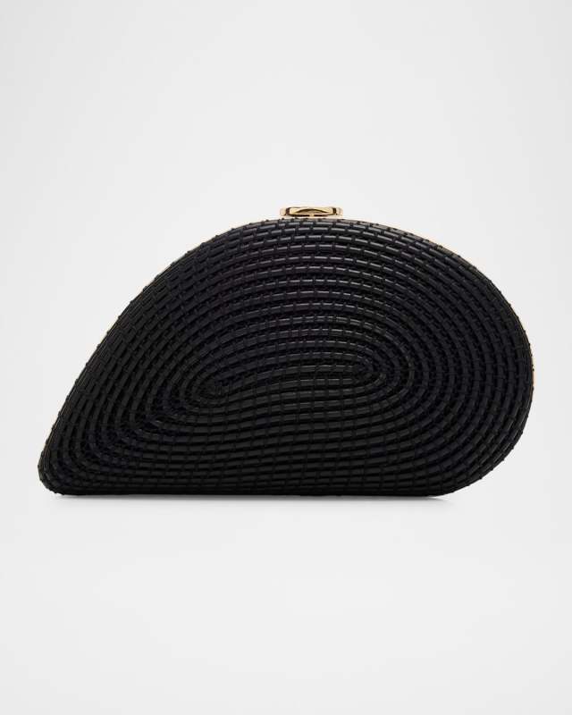 Bridget Corded Vegan Leather Shell Clutch Bag